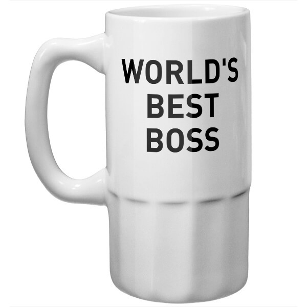 Пивная кружка Worlds best boss, цвет белый