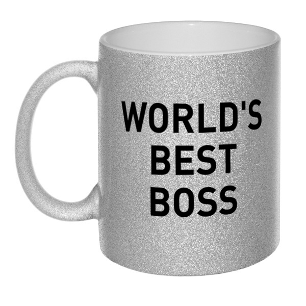Кружка глиттерная Лучший босс в мире