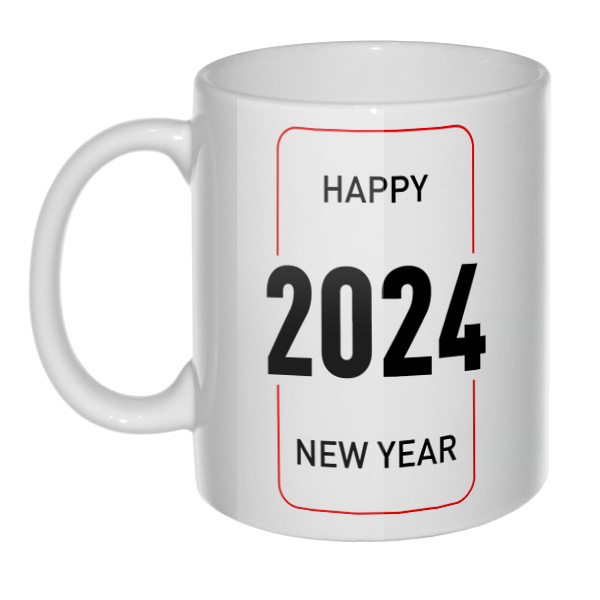 Кружка Happy New Year 2024, цвет белый