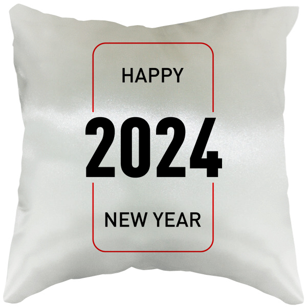 Подушка атласная декоративная Happy New Year 2024